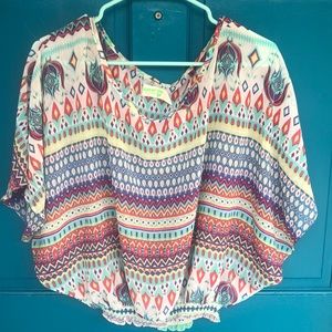 Gently worn sheer banded waist top